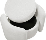 Horizon Boucle Fabric Upholstered Ottoman