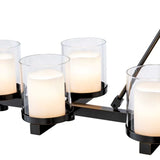 Chandelier Donovan
Bronze highlight finish | clear glass | including faux candle shades