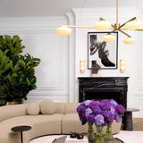 Chandelier Evergreen L
Antique brass finish | white glass