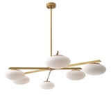 Chandelier Evergreen L
Antique brass finish | white glass