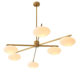 Chandelier Evergreen L
Antique brass finish | white glass
