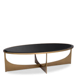Coffee Table Elegance Brushed brass finish | bevelled black glass