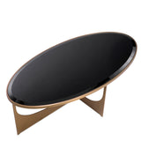 Coffee Table Elegance Brushed brass finish | bevelled black glass