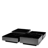 Coffee Table Esposito set of 4 Bronze finish | honed black marble | black base