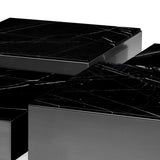 Coffee Table Esposito set of 4 Bronze finish | honed black marble | black base