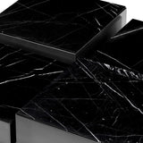 Coffee Table Esposito set of 4 Bronze finish | honed black marble | black base