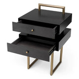 Nightstand Bedini
Brushed brass finish | brown oak veneer