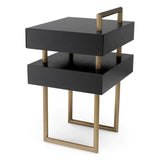 Nightstand Bedini
Brushed brass finish | brown oak veneer