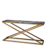 Console Table Criss Cross
Brushed brass finish | grey marble