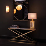 Console Table Criss Cross
Brushed brass finish | grey marble