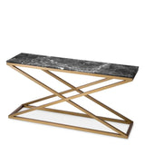 Console Table Criss Cross
Brushed brass finish | grey marble