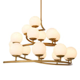 Chandelier Brissac
Antique brass finish | white glass