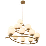 Chandelier Brissac
Antique brass finish | white glass