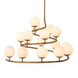 Chandelier Brissac
Antique brass finish | white glass