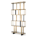 Cabinet Clio Round
Brushed brass finish | black finish | smoke glass