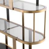 Cabinet Clio Round
Brushed brass finish | black finish | smoke glass