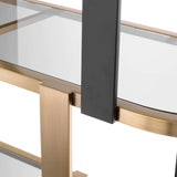 Cabinet Clio Round
Brushed brass finish | black finish | smoke glass