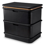 Nightstand Costanzo
Charcoal grey oak veneer | brushed brass finish