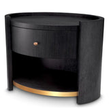 Nightstand Rosemberg
Charcoal grey oak veneer | brushed brass finish