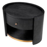 Nightstand Rosemberg
Charcoal grey oak veneer | brushed brass finish
