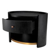Nightstand Rosemberg
Charcoal grey oak veneer | brushed brass finish