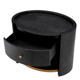 Nightstand Rosemberg
Charcoal grey oak veneer | brushed brass finish