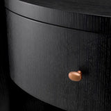 Nightstand Rosemberg
Charcoal grey oak veneer | brushed brass finish