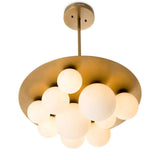 Chandelier Orsini
Antique brass finish | white glass