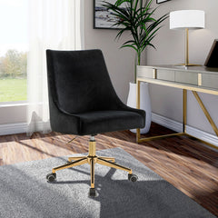 Karina Velvet Office Chair - Rich Gold Base