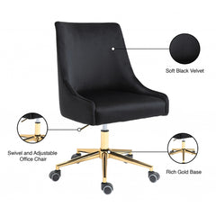 Karina Velvet Office Chair - Rich Gold Base