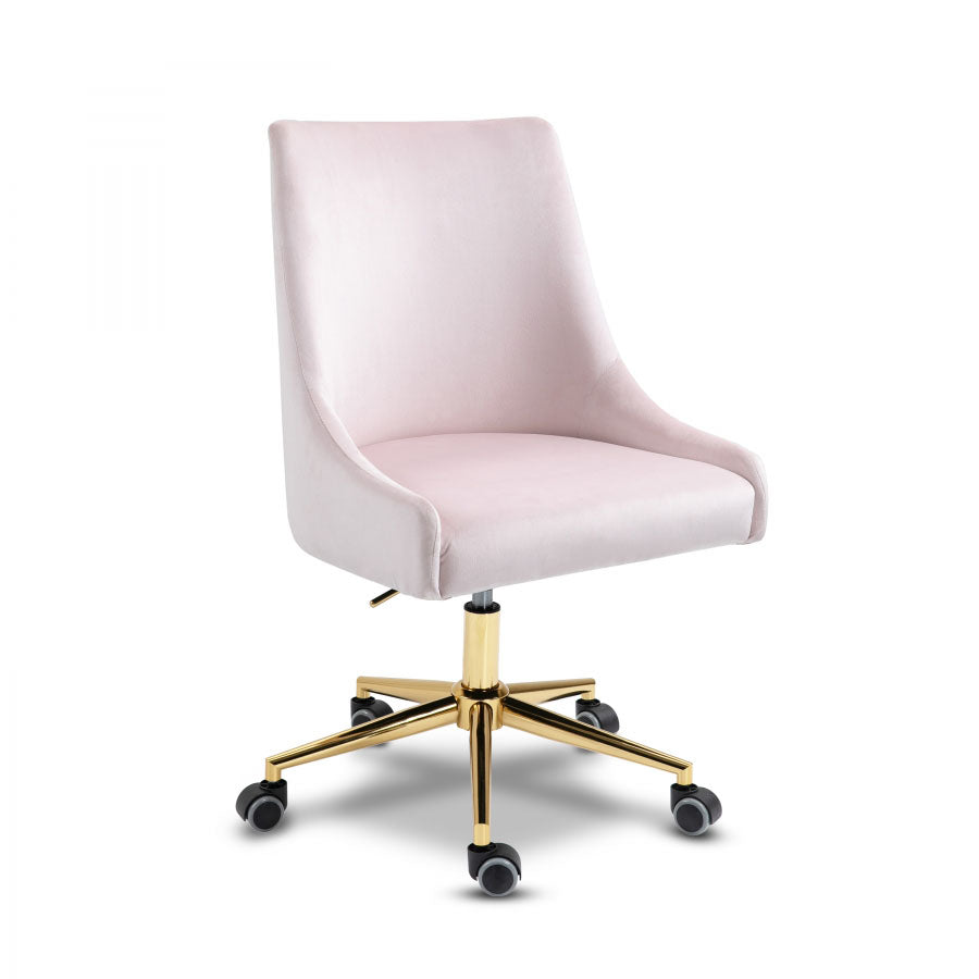 Karina Velvet Office Chair - Rich Gold Base