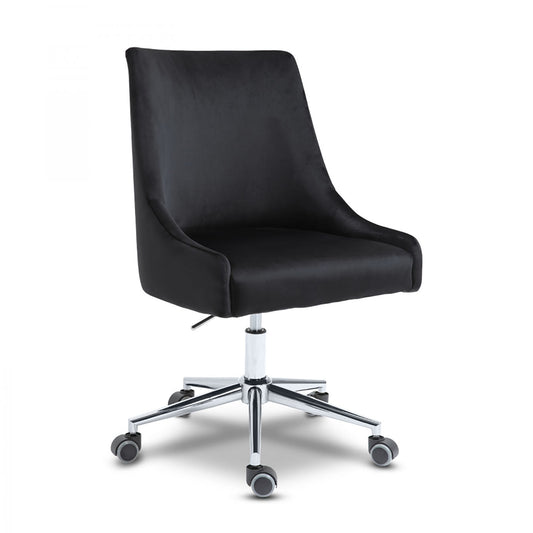 Karina Velvet Office Chair - Rich Chrome Base