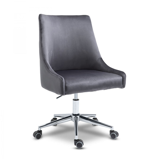 Karina Velvet Office Chair - Rich Chrome Base