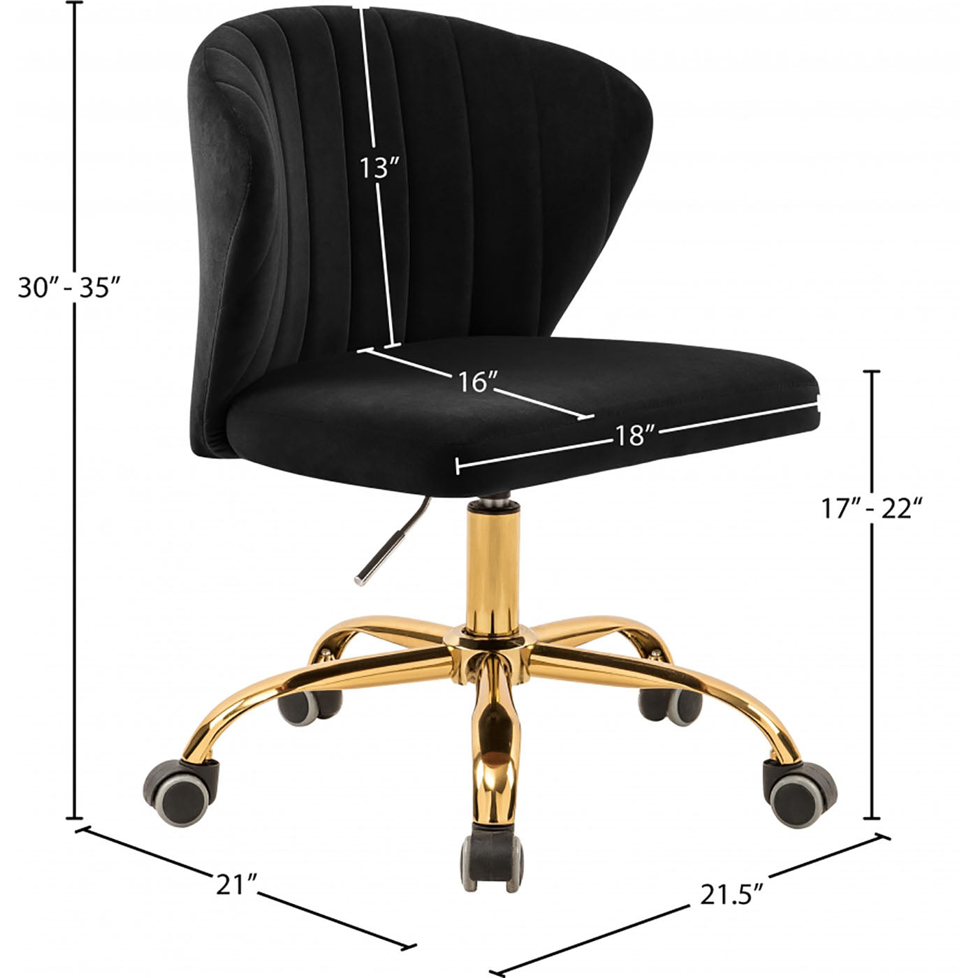 Finley Velvet Office Chair