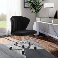 Finley Velvet Office Chair - Rich Chrome Base