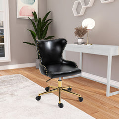 Hendrix Faux Leather Office Chair - Rich Chrome Base