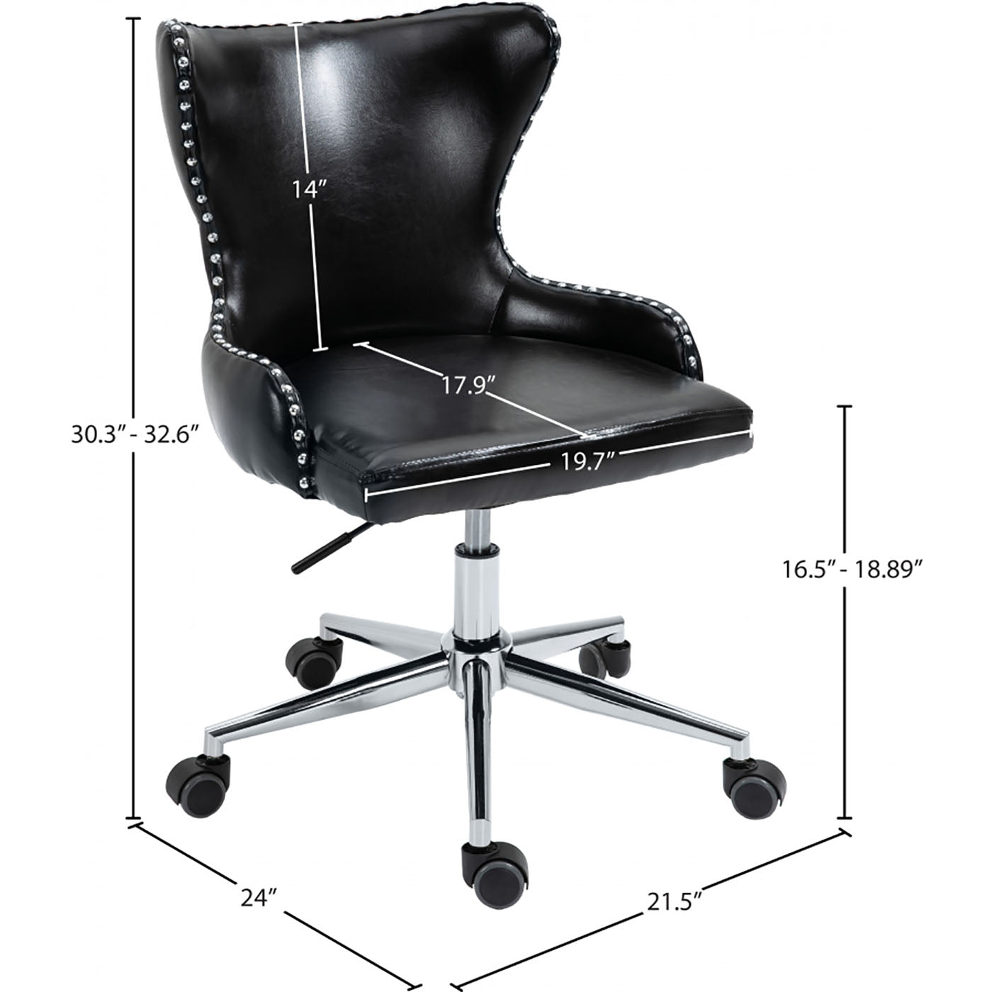 Hendrix Faux Leather Office Chair - Rich Chrome Base