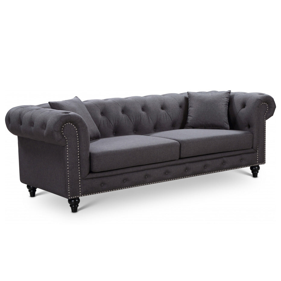 Chesterfield Linen Textured Sofa