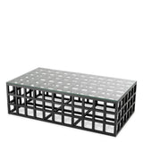 Coffee Table Cubico Classic black finish | clear glass top