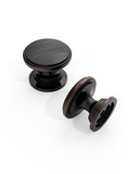 DESIGN1192 Brushed Gold Button Knobs for White & Navy Blue Cabinets | 1.18" Wide