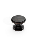 DESIGN1192 Brushed Gold Button Knobs for White & Navy Blue Cabinets | 1.18" Wide