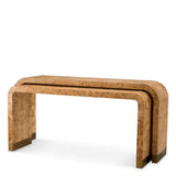 Console Table Quinton set of 2
Light brown mappa burl veneer | antique brass finish