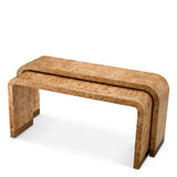 Console Table Quinton set of 2
Light brown mappa burl veneer | antique brass finish