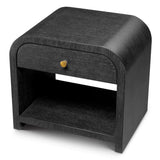 Nightstand Rhodes
Charcoal oak veneer | brushed brass finish