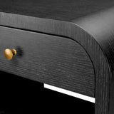Nightstand Rhodes
Charcoal oak veneer | brushed brass finish