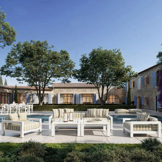 Outdoor Sofa Cap-Antibes
Matte white finish | florent beige