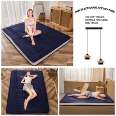 MAXYOYO Padded Japanese Floor Mattress, Portable Floor Futon Mattress, Navy