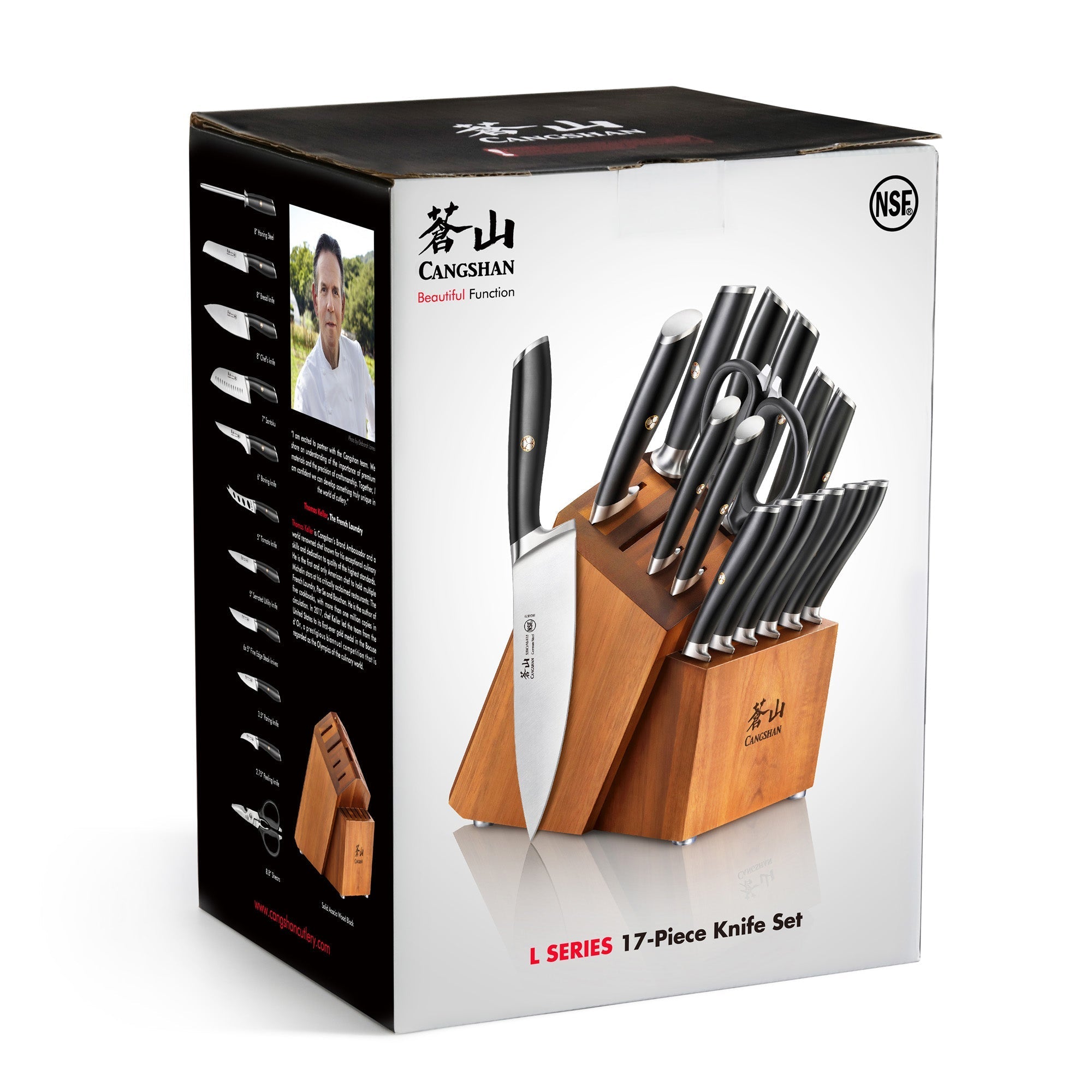 L & L1 Series 17-Piece Knife Set, Forged German Steel