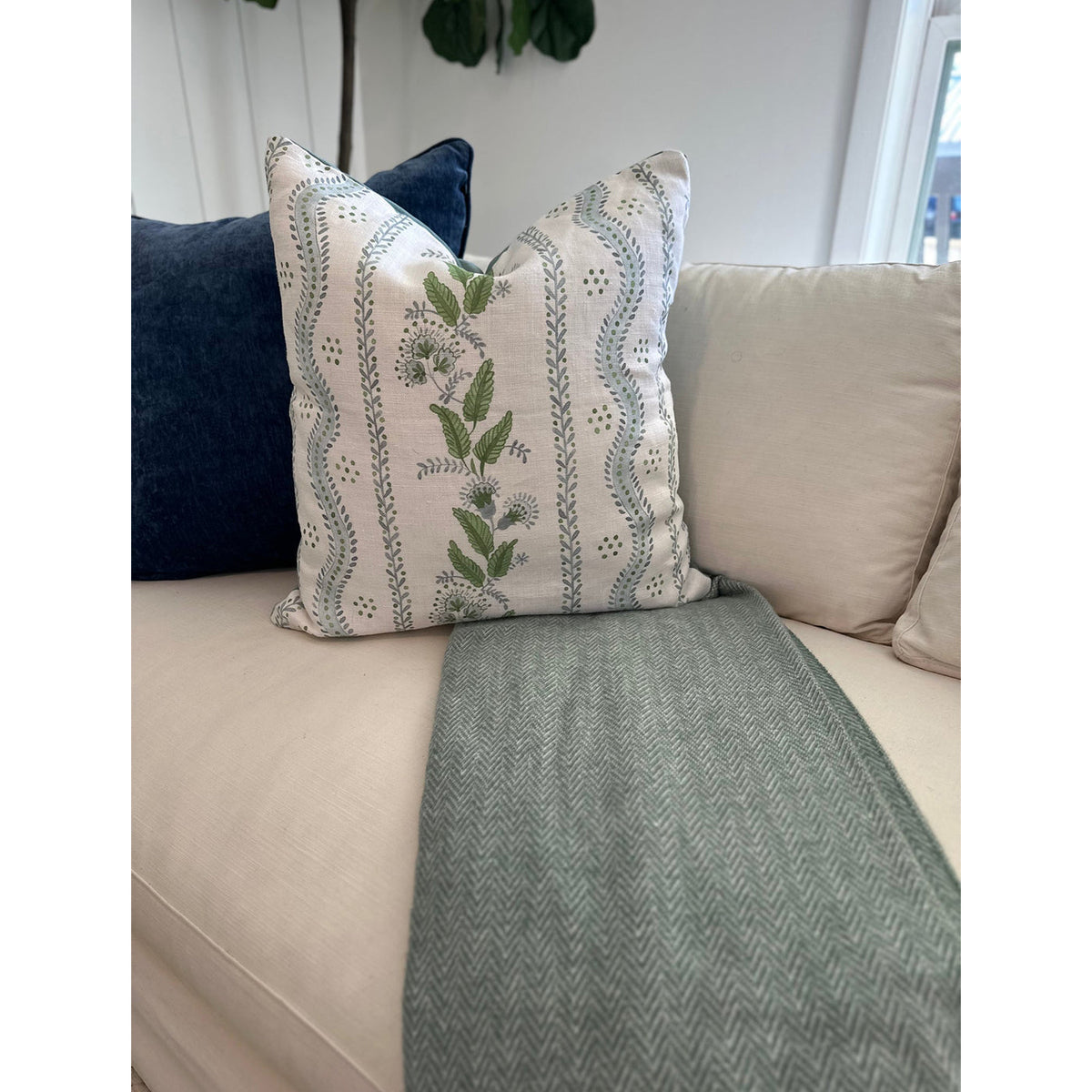 Blue/Green Garden 20x20 Pillow Cover