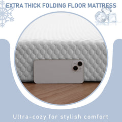 MAXYOYO Cooling Bean Bag Folding Sofa Bed, Floor Mattress for Hot Sleepers with Cooling Washable Cover, Grey